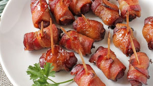 Baked Bacon-Wrapped Brown Sugar Smokies