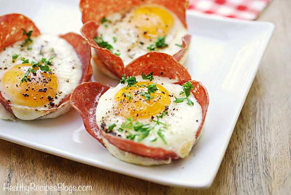 Salami and Eggs Breakfast Cups