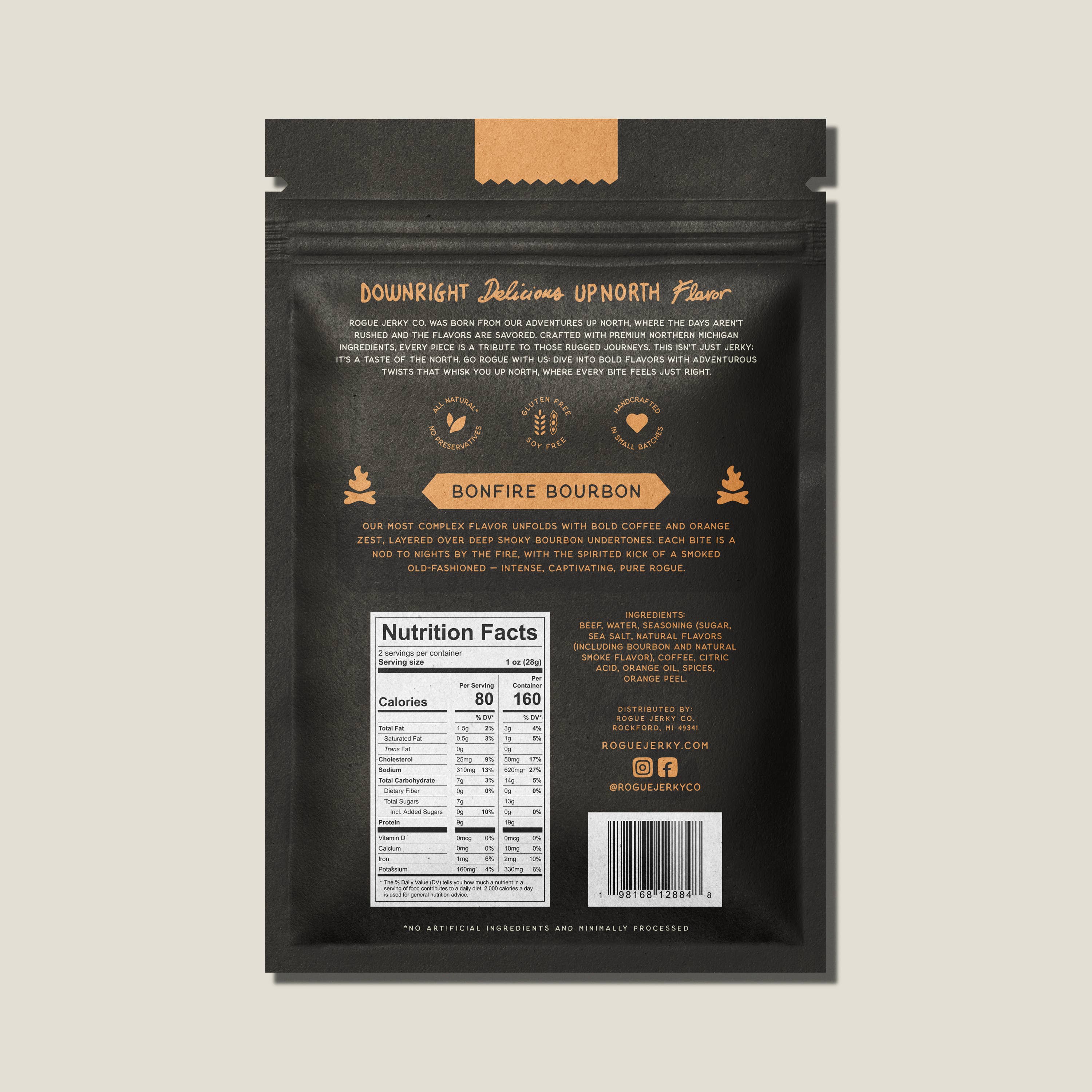 Bonfire Bourbon Beef Jerky - Rogue Jerky