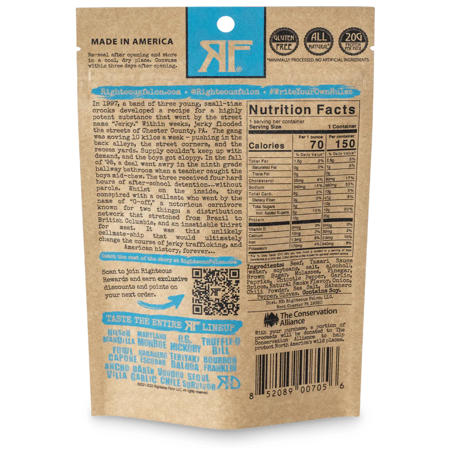 Bootleggin BBQ Beef Jerky (Righteous Felon) - Carnivore Club USA