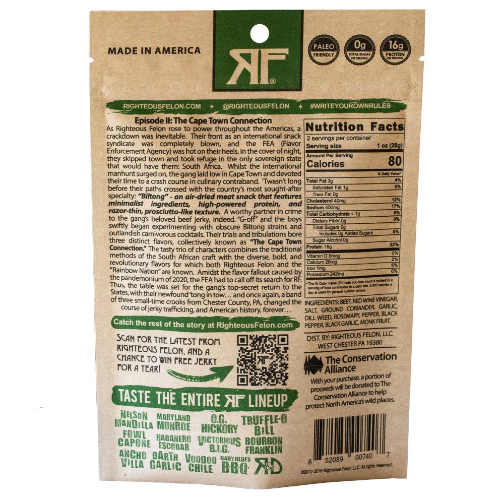 Nelson Mandilla Biltong - Righteous Felon