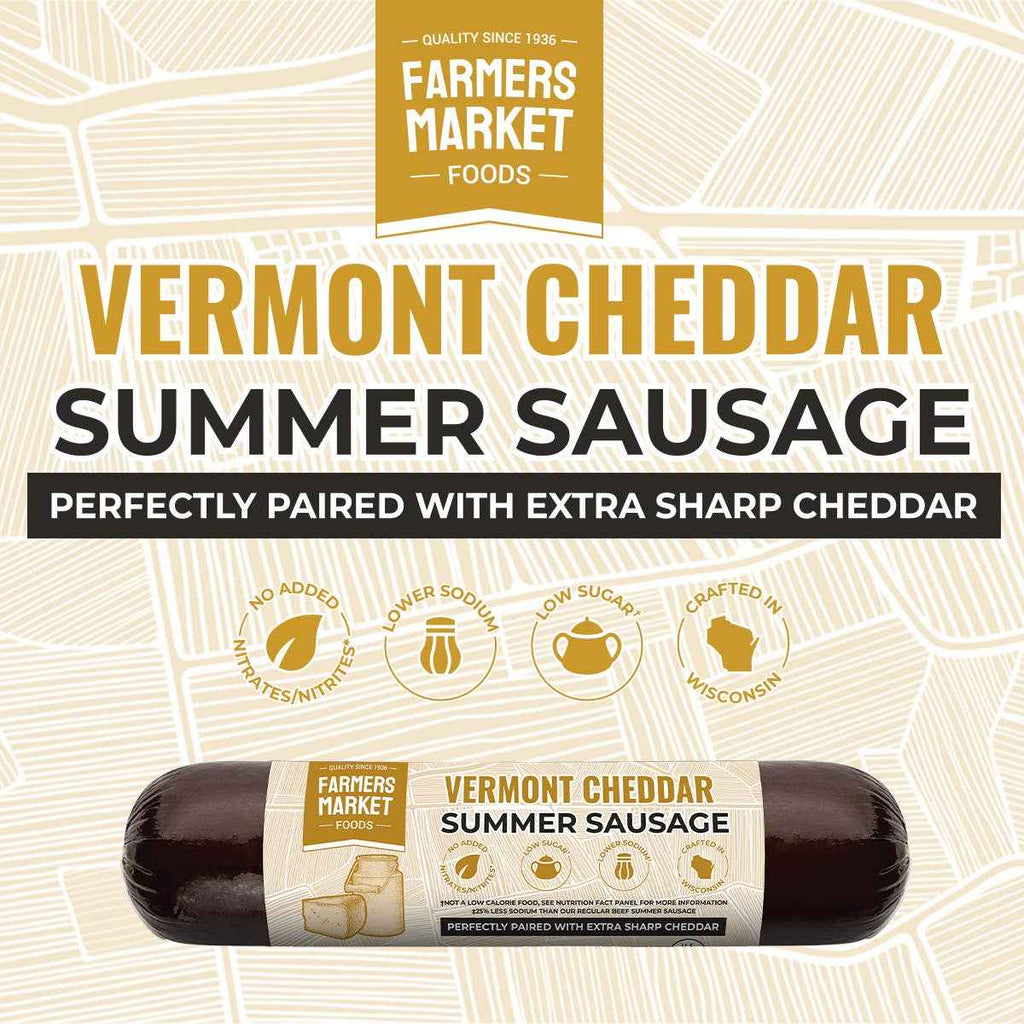 Cheddar Summer Sausage - Farmers Market Foods
