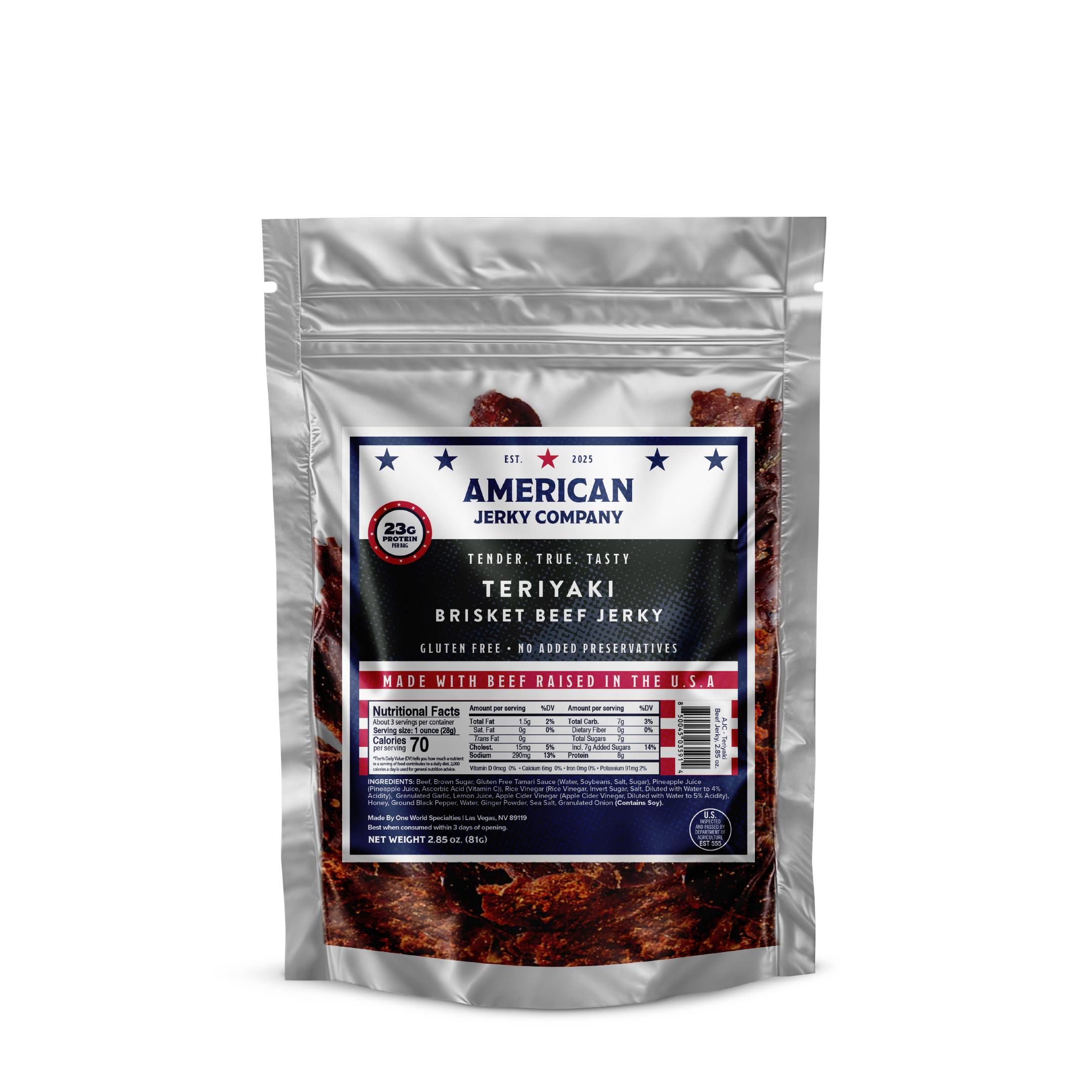 Teriyaki Brisket Jerky - American Jerky Co.