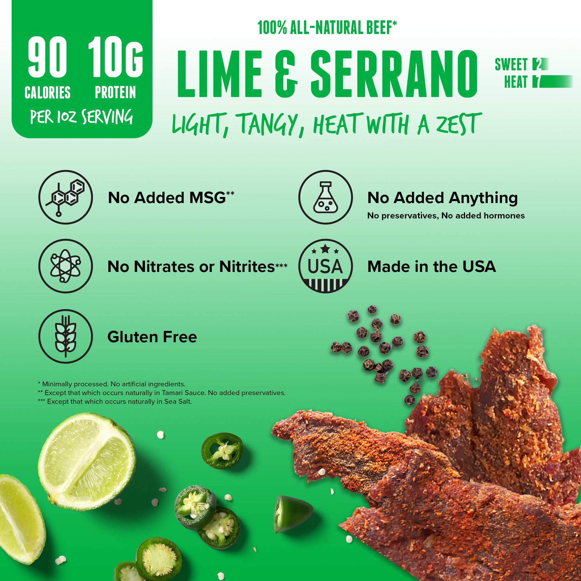 Lime & Serrano Beef Jerky - Carnivore Club USA