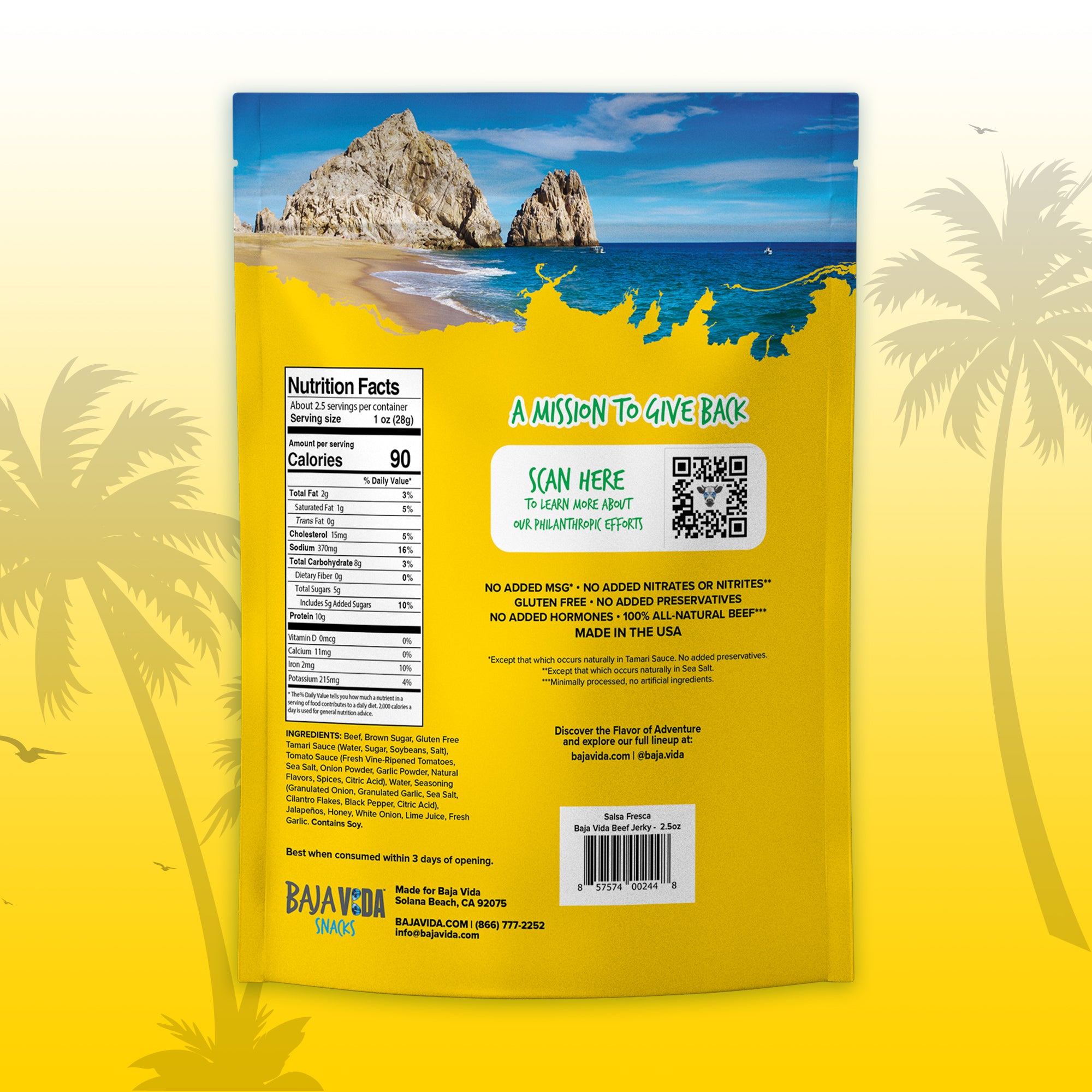 Salsa Fresca Beef Jerky (Baja Vida Snacks) - Carnivore Club USA
