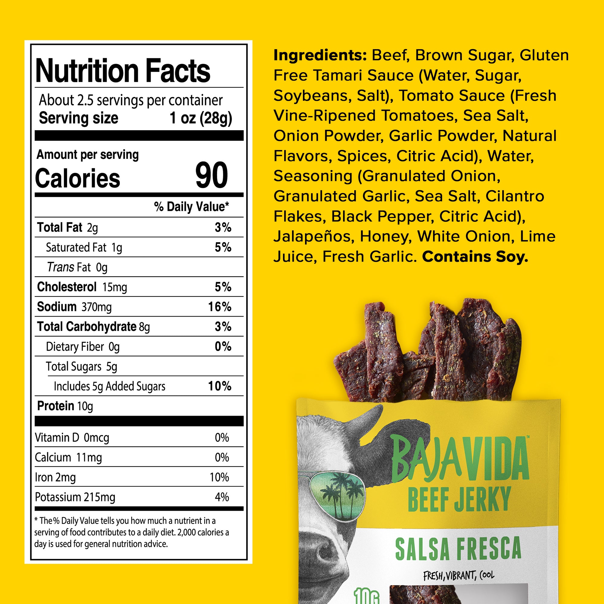 Salsa Fresca Beef Jerky (Baja Vida Snacks) - Carnivore Club USA