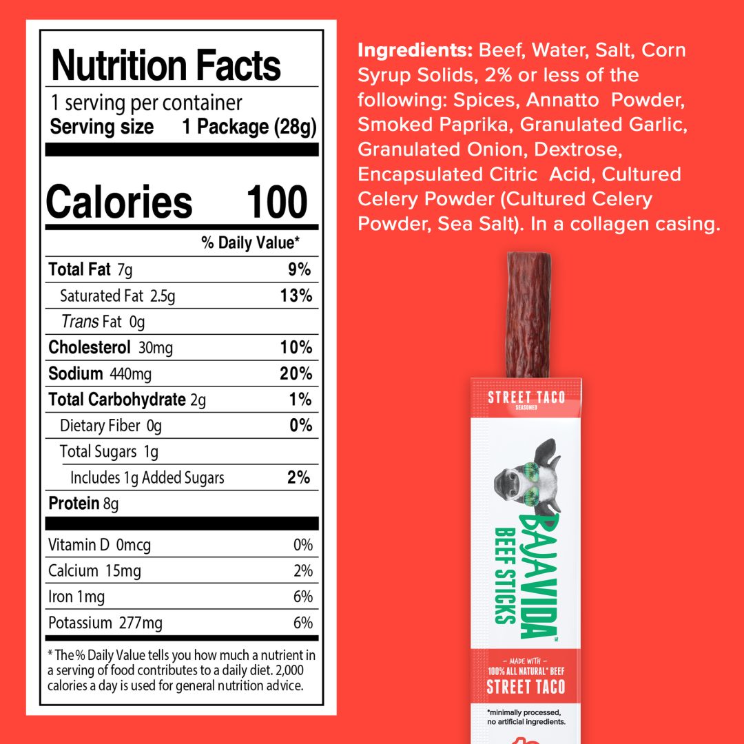 Baja Vida Street Taco Beef Stick (1oz)
