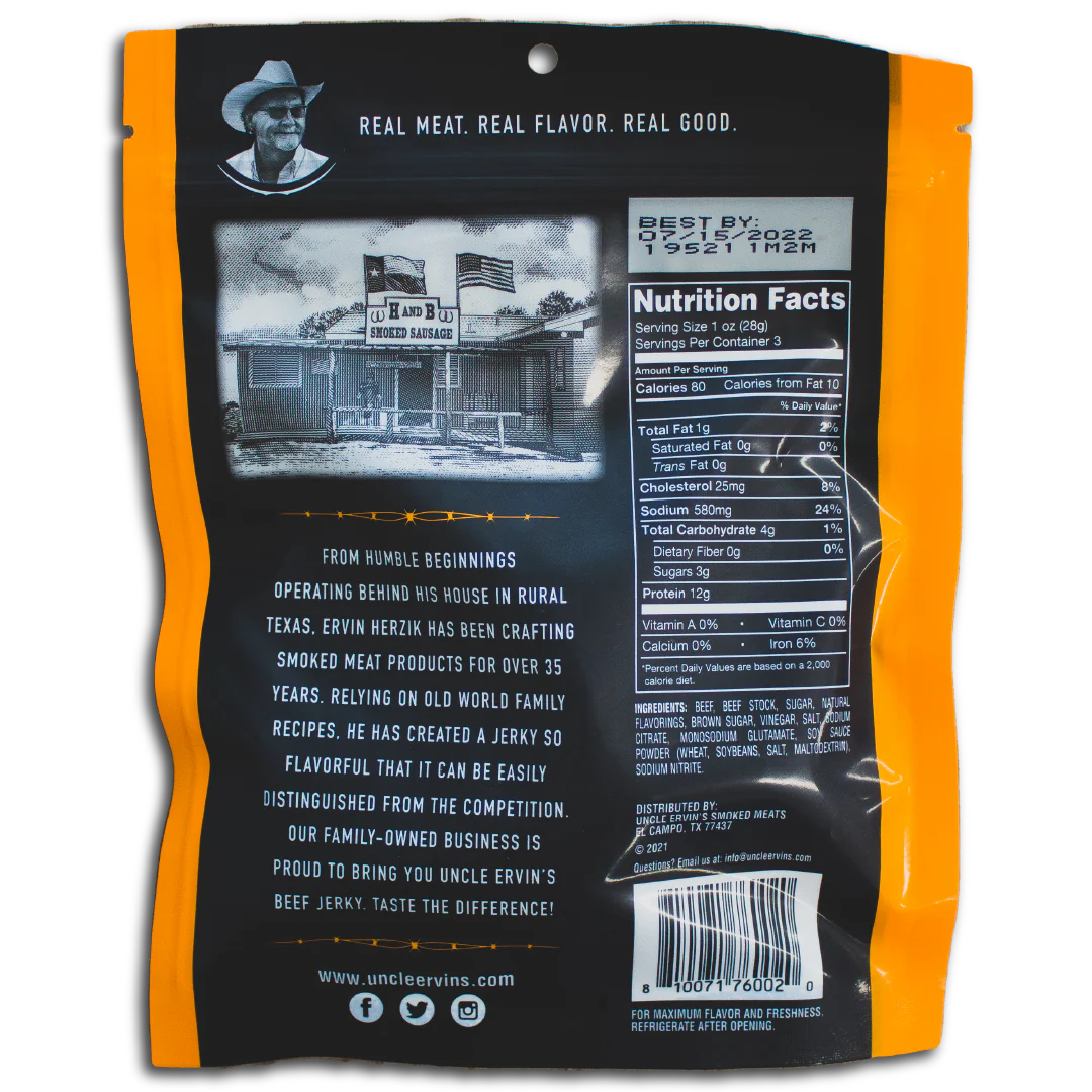 Bohemian Garlic Beef Jerky (Uncle Ervin's)