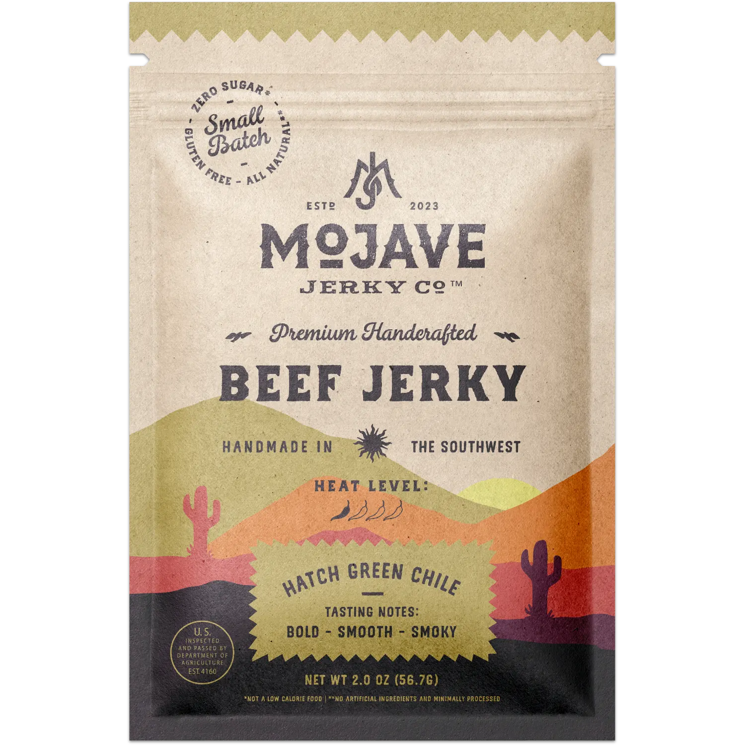 Hatch Green Chile Beef Jerky - Mojave Jerky