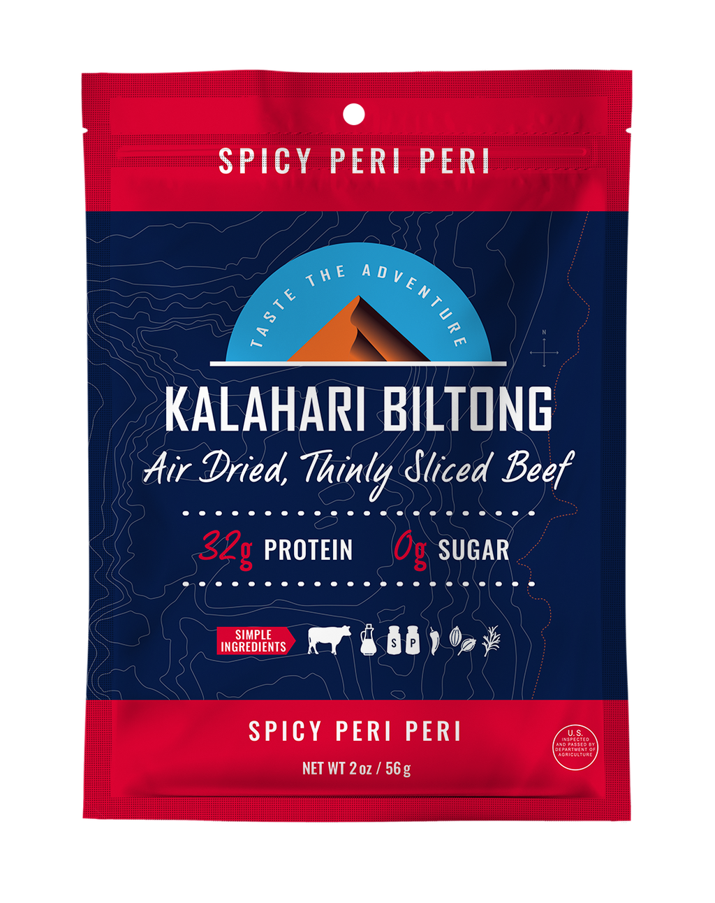 Kalahari Biltong Spicy Peri Peri - 2oz