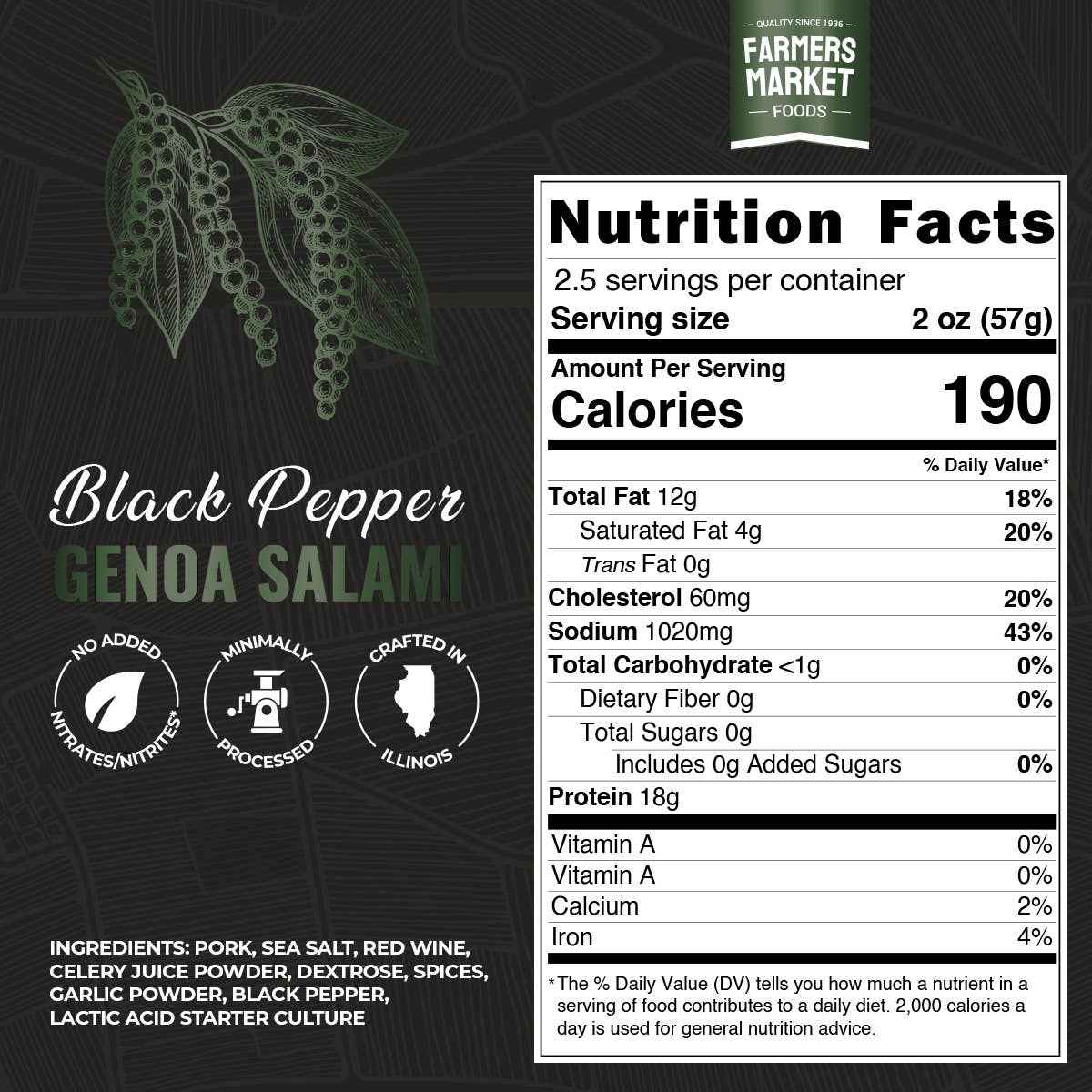 Black Pepper Genoa Salami 5oz