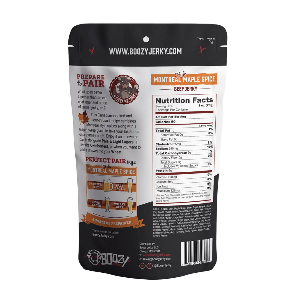Montreal Maple Spice Lager Beef Jerky - Boozy