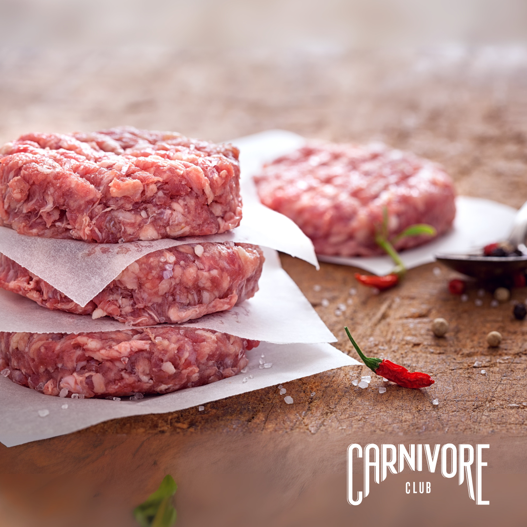 The Juiciest Burger – 80/20 Blend (4 x ¼ lb) - Carnivore Club USA