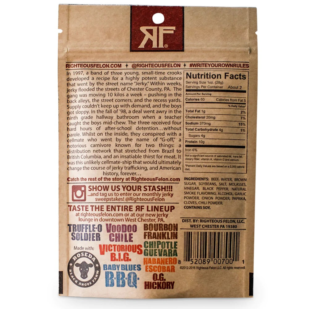 OG Hickory Beef Jerky - Righteous Felon
