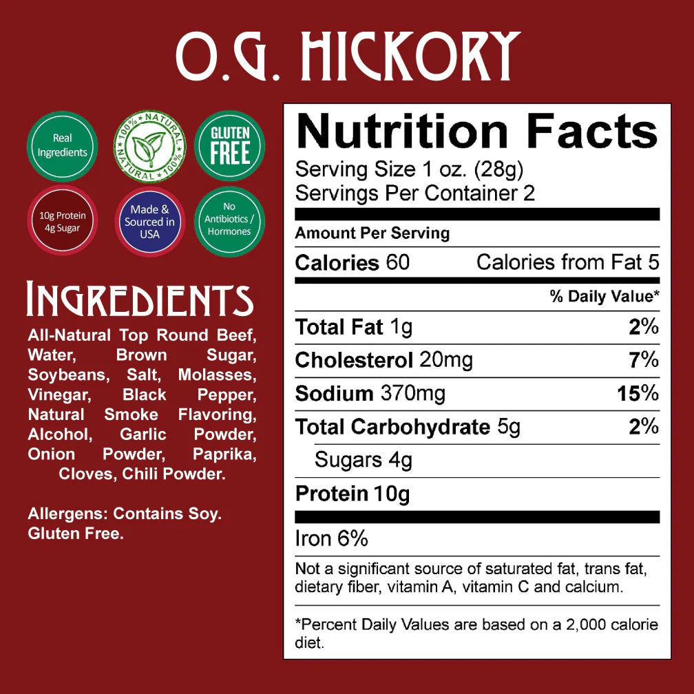OG Hickory Beef Jerky - Righteous Felon